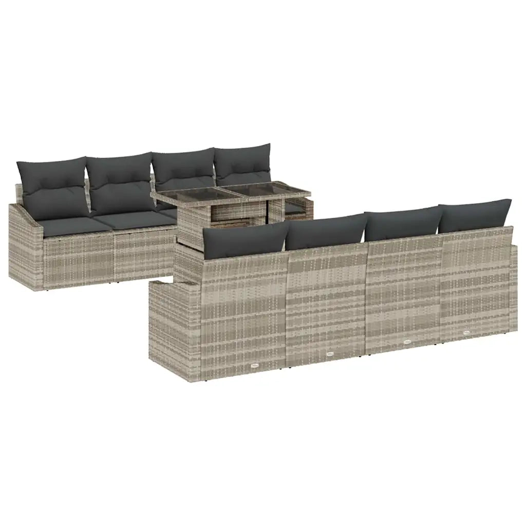 Set Divano da Giardino 7 pcs Grigio chiaro polyrattan 3348968