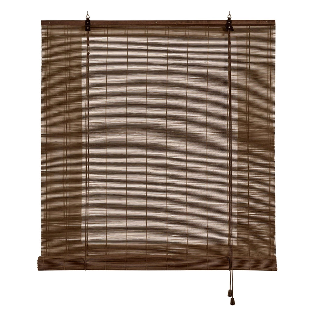 Tenda a rullo oscurante in bamboo naturale Marrone scuro 120x175 cm