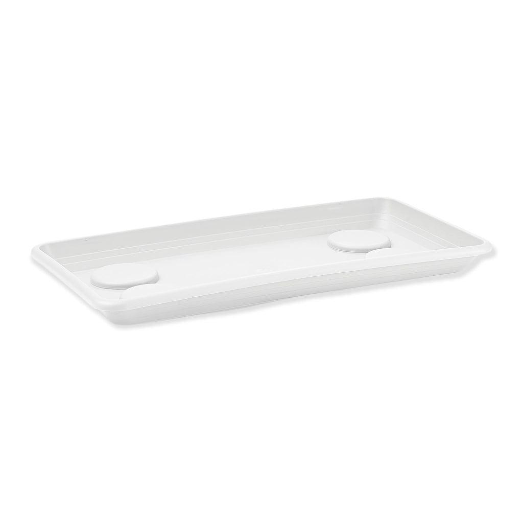 SOTTOVASO RETTANGOLARE Sottofioriera in plastica Anthea 100cm Veca 94 X 40 X 4,5 Color: BIANCO
