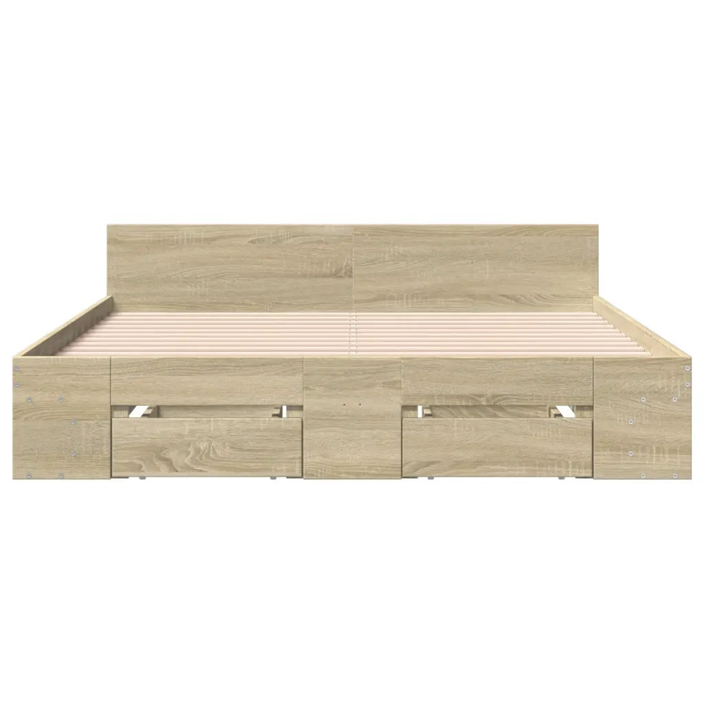 Giroletto Cassetti Rovere Sonoma 150x200 cm Legno Multistrato 3280743