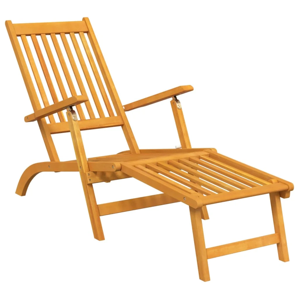 Sedie da esterno con poggiapiedi e tavolo 167 x 56 x 75 cm legno massello di acacia 02_0011918