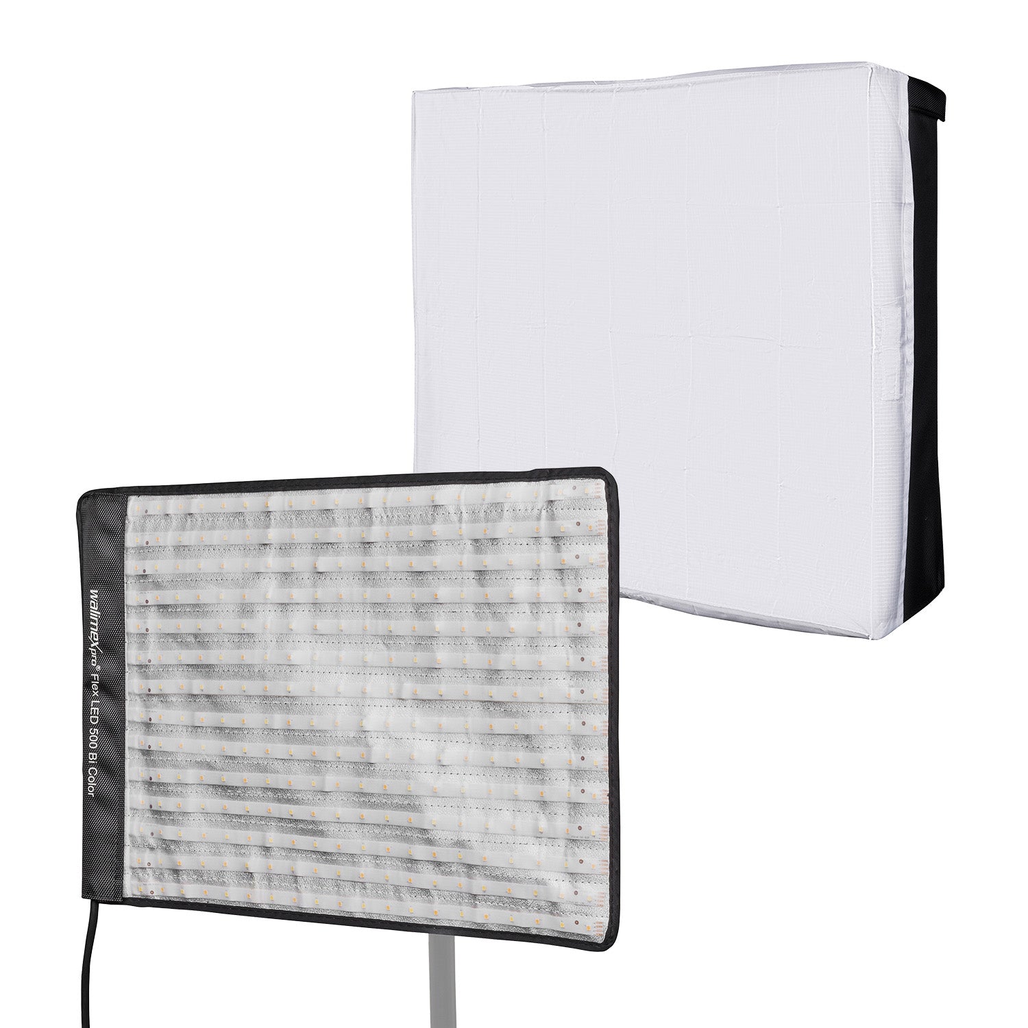 Flex 500 LED Set Pannello luminoso a LED bicolor con softbox con diffusore frontale, lampada da 50 W, 1.995 Lux/1m, luce fotografica dimmerabile, accessori fotografia
