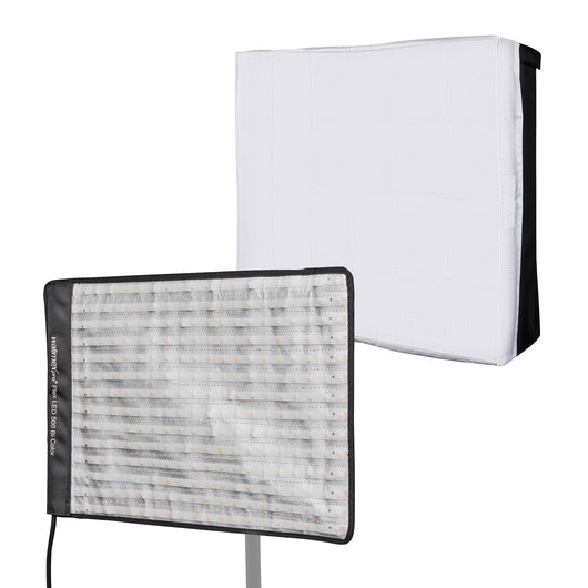 Flex 500 LED Set Pannello luminoso a LED bicolor con softbox con diffusore frontale, lampada da 50 W, 1.995 Lux/1m, luce fotografica dimmerabile, accessori fotografia