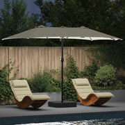 Ombrello da giardino-Ombrellone da spiaggia Sabbiato e Antracite 385 x 209 x 244 cm