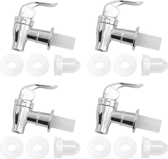 4 pezzi di sostituzione del rubinetto per dispenser acqua in ABS con guarnizioni di adattamento in plastica riciclabile per sostituzione del rubinetto per dispenser acqua per caldo freddo per catering vino birra succo di frutta