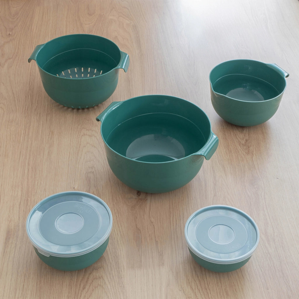 Set di ciotole da cucina KADAX con coperchi + scolapasta (7 pezzi)