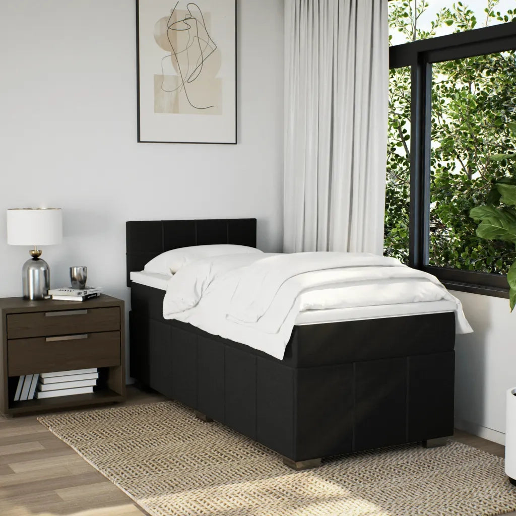 Giroletto a Molle con Materasso Nero 90x190 cm in Tessuto 3286925