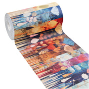 Tappeto Cucina Pvc Stampa Digitale 51x190 cm Antimacchia Design Floreale Multicolore Colori Vivaci