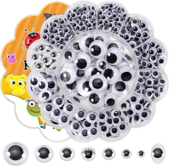 Occhi Googly Selfadesivi - 770 Stuks - Diversi Formati