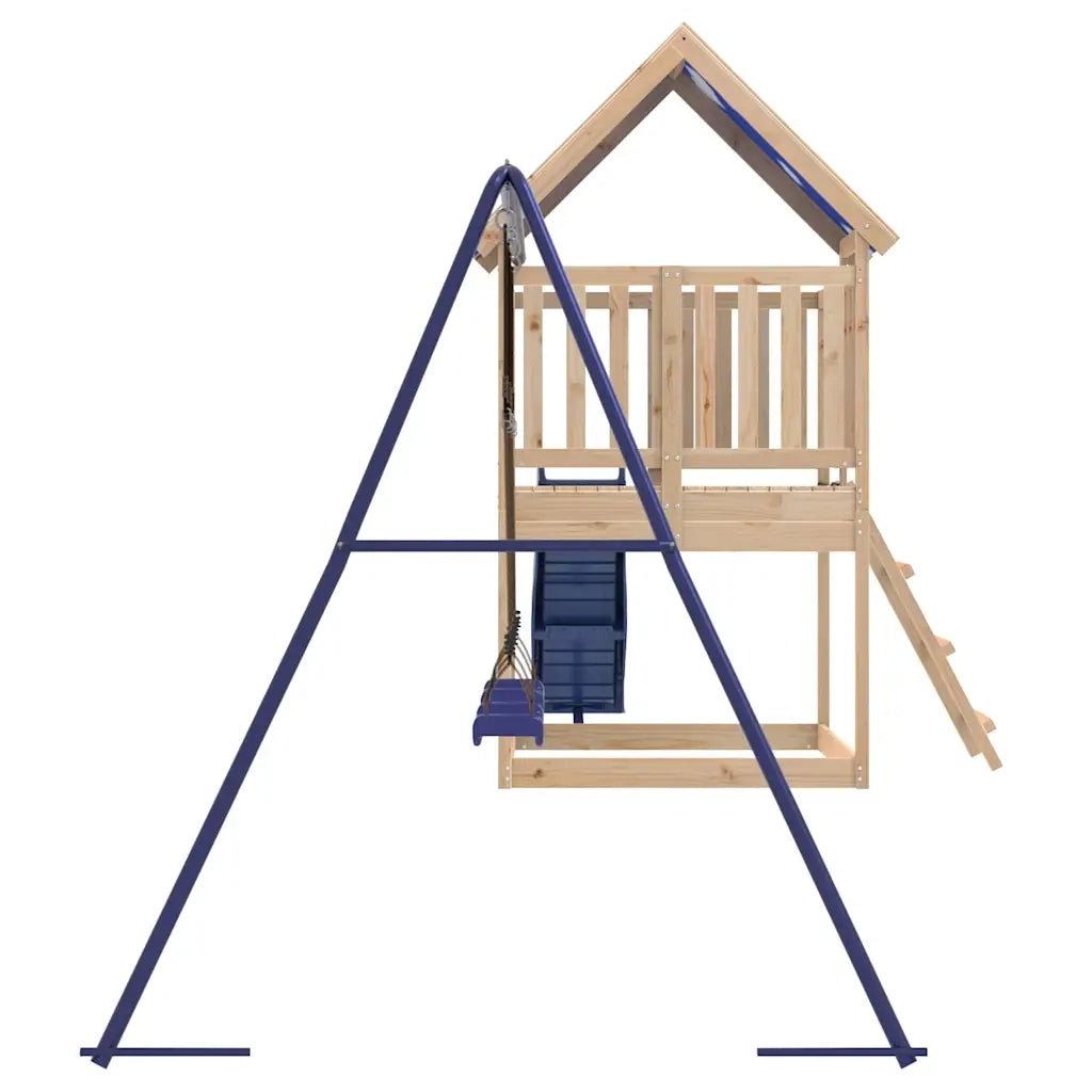 Set da Gioco da Esterno in Legno Massello di Pino