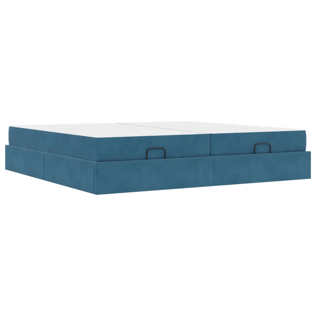 Struttura letto con materasso con materasso 2 pcs Blu Velluto