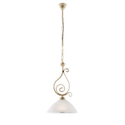 Lampadario Rustico Faraone 1 Luce Avorio e Bianco LuceArt Classic