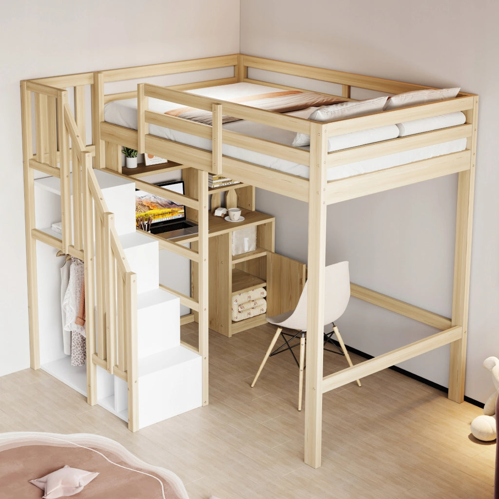 Letto a castello con scrivania - Xylo - 90x200 - Legno