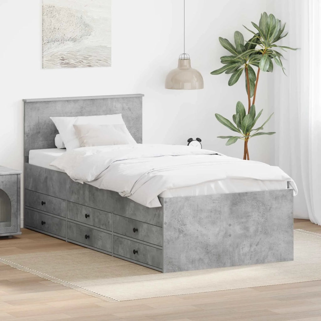 Daybed Grigio Cemento e Nero 70 x 190 cm Legno multistrato