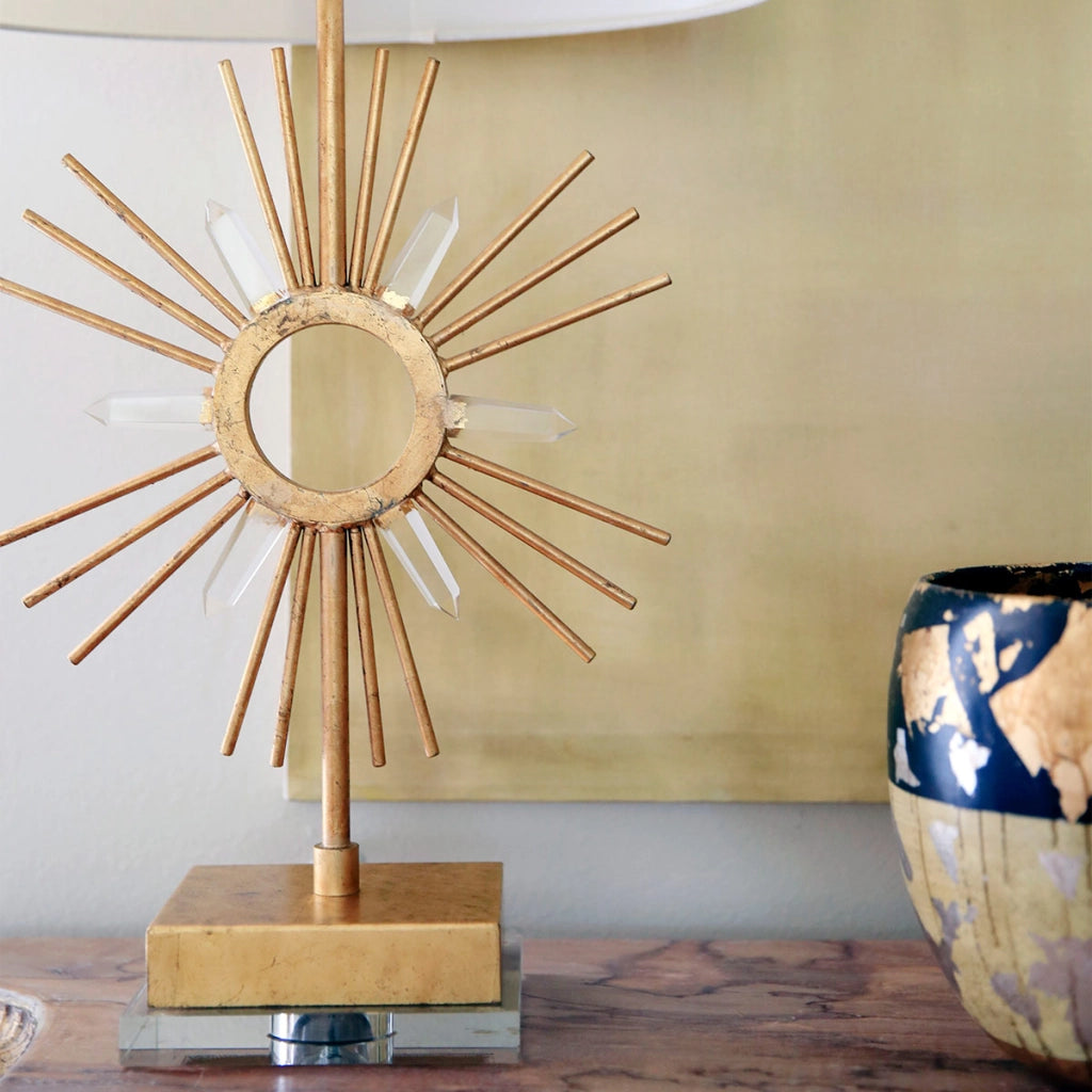 Lampada da tavolo oro Sun King cristalli Gilded Nola E27 60W