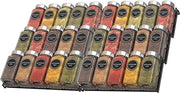 Organizzatore di carico 2 contenitori - conservazione spezie in cucina - conservazione contenitori in vetro - conservazione spezie salate e aromatiche - regolabile - nero