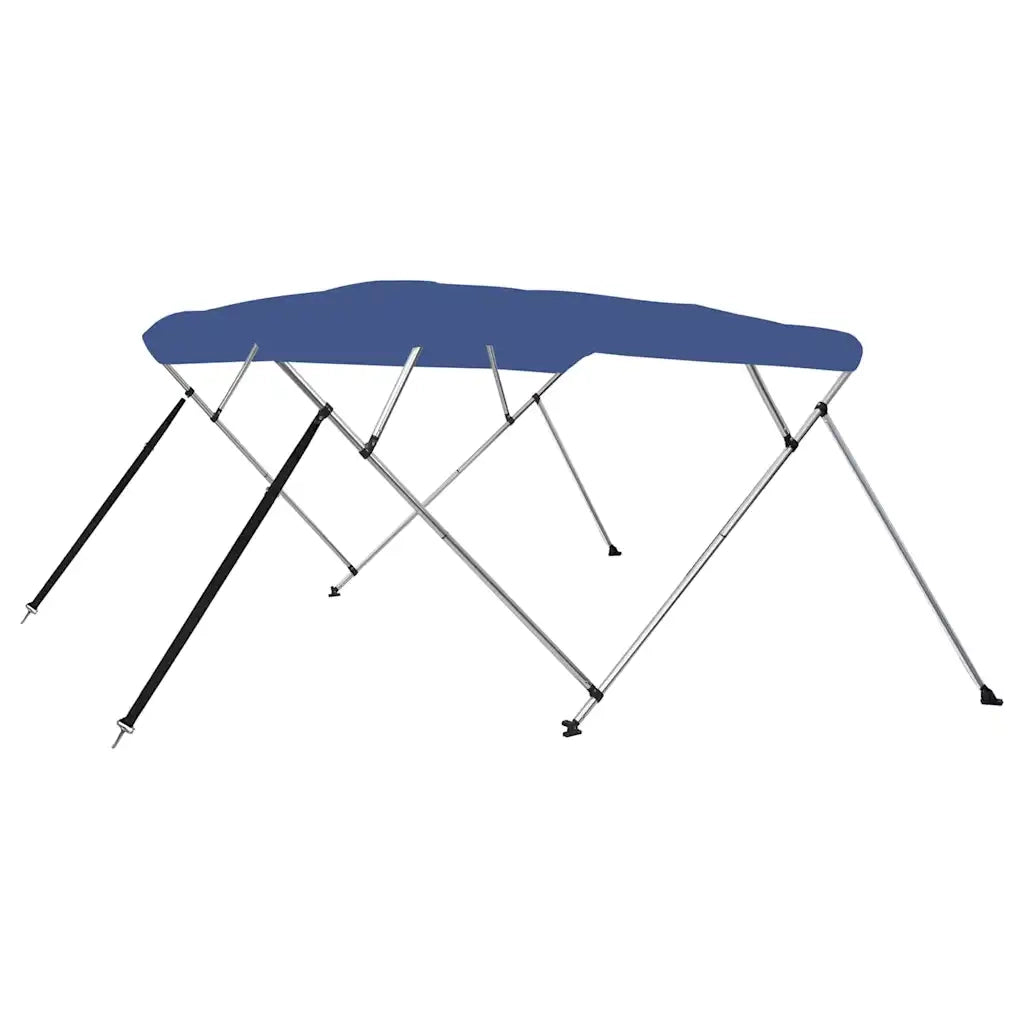Bimini di Prua con Tendalino a 4 Archi Blu 243x196x137 cm 92371