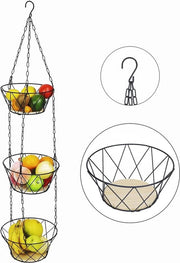 Sostegno Moderno per Frutta e Verdura con Base in Legno e Cinghia Regolabile (130 cm)