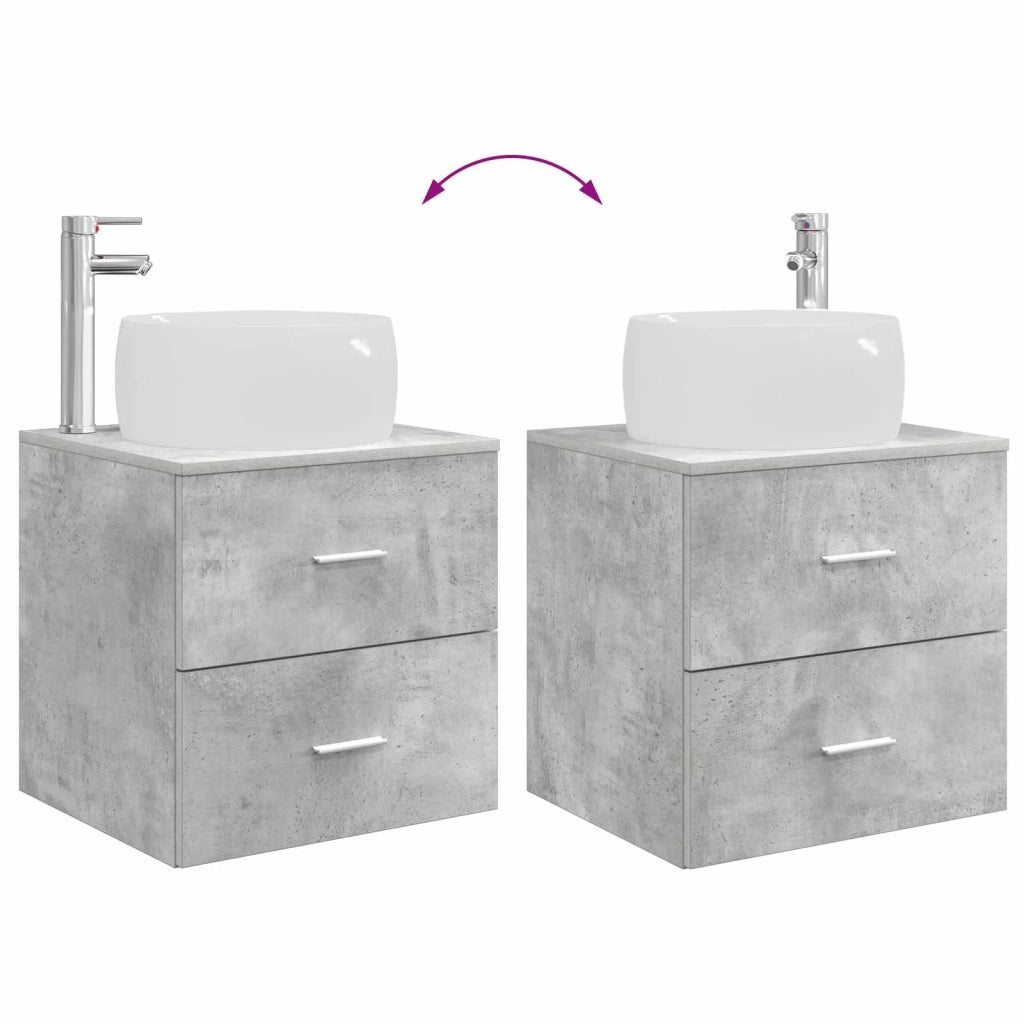 Set di mobili per il bagno 3 pz Grigio Cemento 3405934