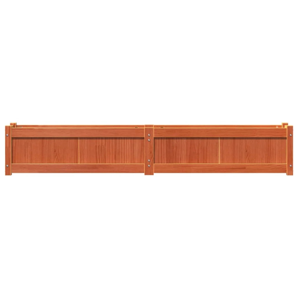 Fioriera rialzata per piante fiori terrazza giardino finitura a cera 180 x 31 x 31 cm legno di pino massiccio marrone 02_0038448
