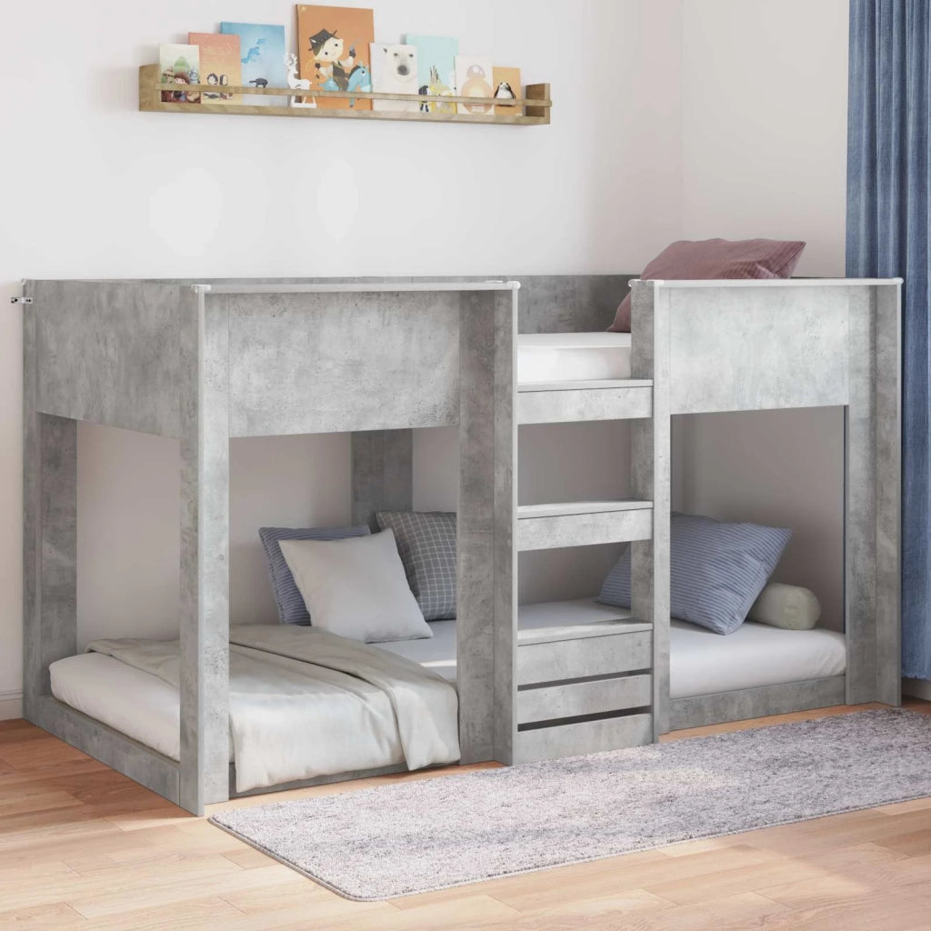 Struttura letto a terra Grigio cemento 100 x 200 cm 893551