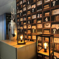 Sloth Lampada da pavimento in metallo e legno, stile industrial