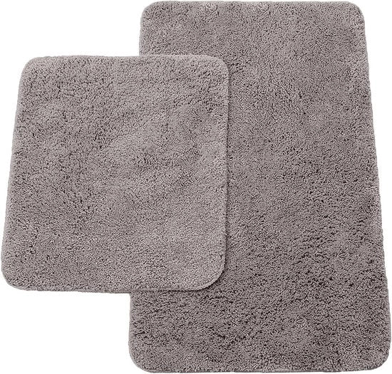 Set di tappeti per bagno da 2 - Antracite - Dimensioni: ca. 50/80 cm + tappeto per wc ca. 45/50 cm