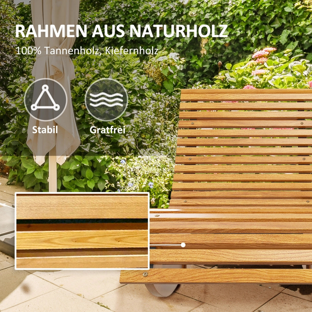 Poltrona a dondolo esterno ¨C zephmum ¨C legno di pino chiaro 130x60x60