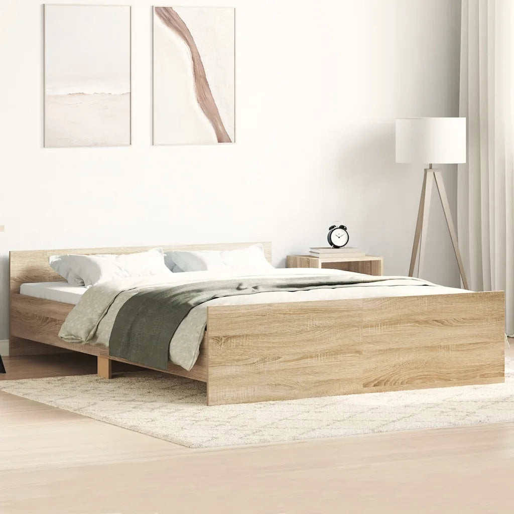 Giroletto con Testiera e Pediera Rovere Sonoma 140x200 cm