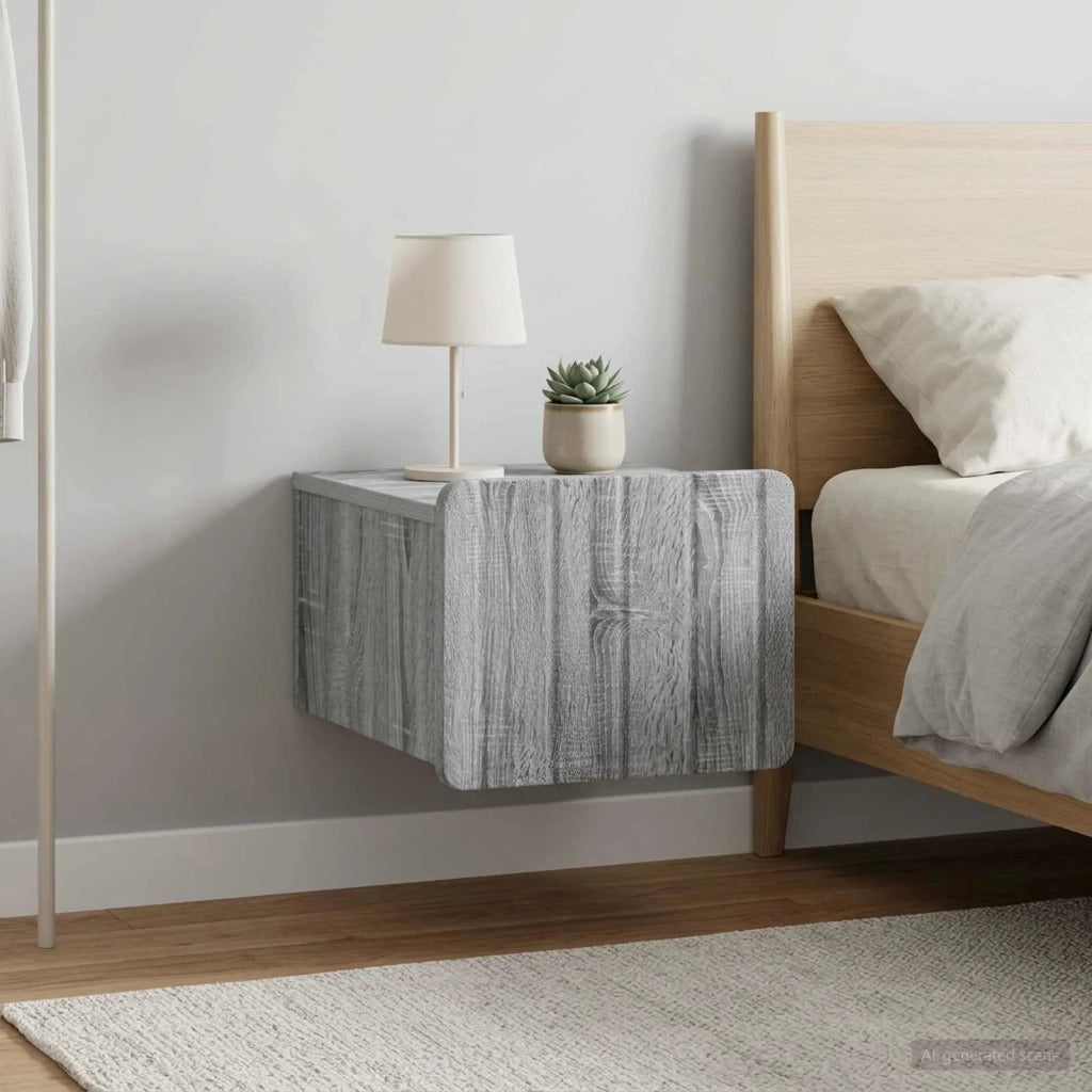 Mobiletto da notte a muro 2 pcs Grigio Sonoma 33 x 34,5 x 24 cm 898268