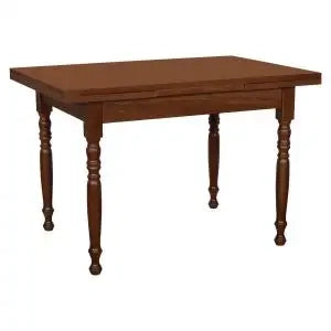 Tavolo da cucina in legno allungabile arte povera noce scuro mod duetto gambe tornite