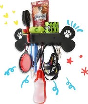 Porta stendardo per cani con piastra e spazio per accessori - passeggiate cani - igiene - pavimento in acciaio inossidabile 100% carbonio standard