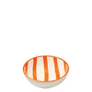 Zafferano Set 6 Ciotole Lido Righe in ceramica artigianale color arancione, design a righe verticali vibranti ideale per tavola moderna e vivace