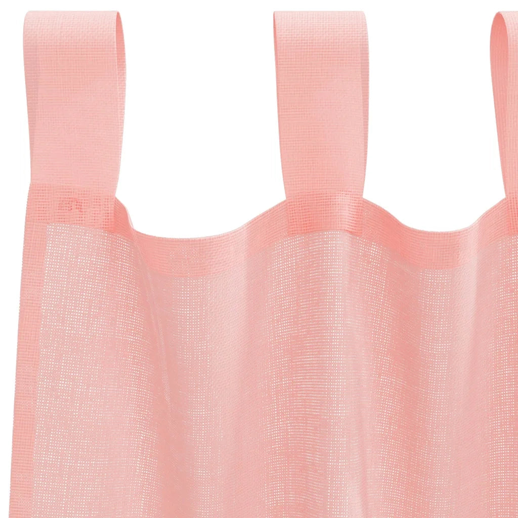 Tende in Voile con Passanti 2 pz Rosa 140x245 cm 4102289