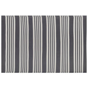 Tappeto da esterno Mat Nero e Grigio Chiaro Sintetico 120 x 180 cm Motivo Rigato Moderno
