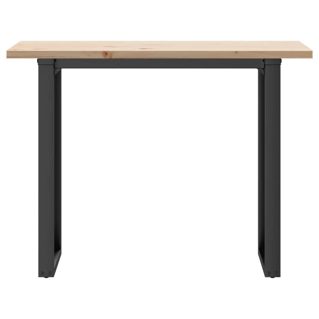Tavolo da Pranzo Telaio a O 100x50x75,5 cm Legno Pino e Acciaio
