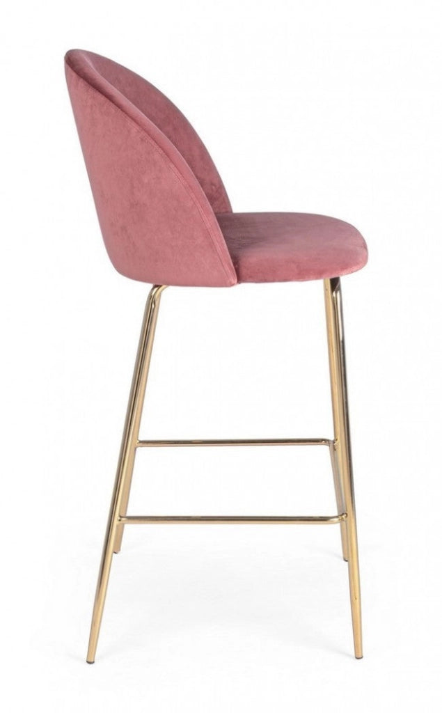 Set 2 Sgabelli Bar 51x55x105h cm Carry Velluto Blush