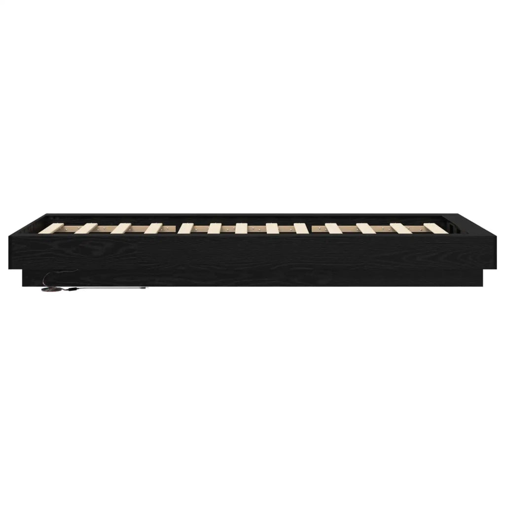 Letto con LED Rovere Nero 80 x 200 cm Legno ingegnerizzato 3429587