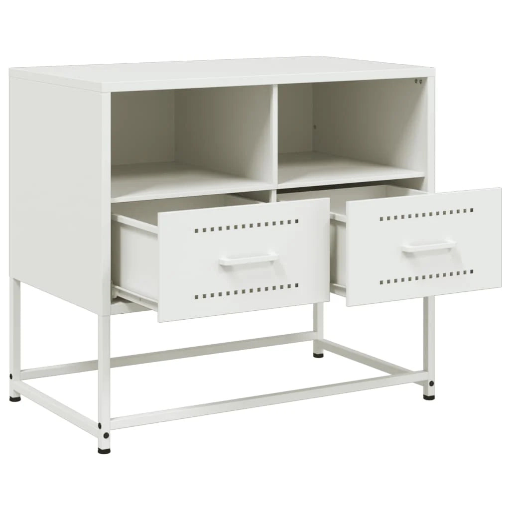 Mobile TV multimediale mensola TV credenza TV adatto per sala da pranzo soggiorno camera da letto 68 x 39 x 60,5 cm acciaio bianco 02_0026161
