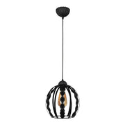 Lampada a Sospensione 'Finchley' con 1 Fonte Luce Lampada da Soffitto in Metallo con Paralume a Gabbia Decorativa Forma
