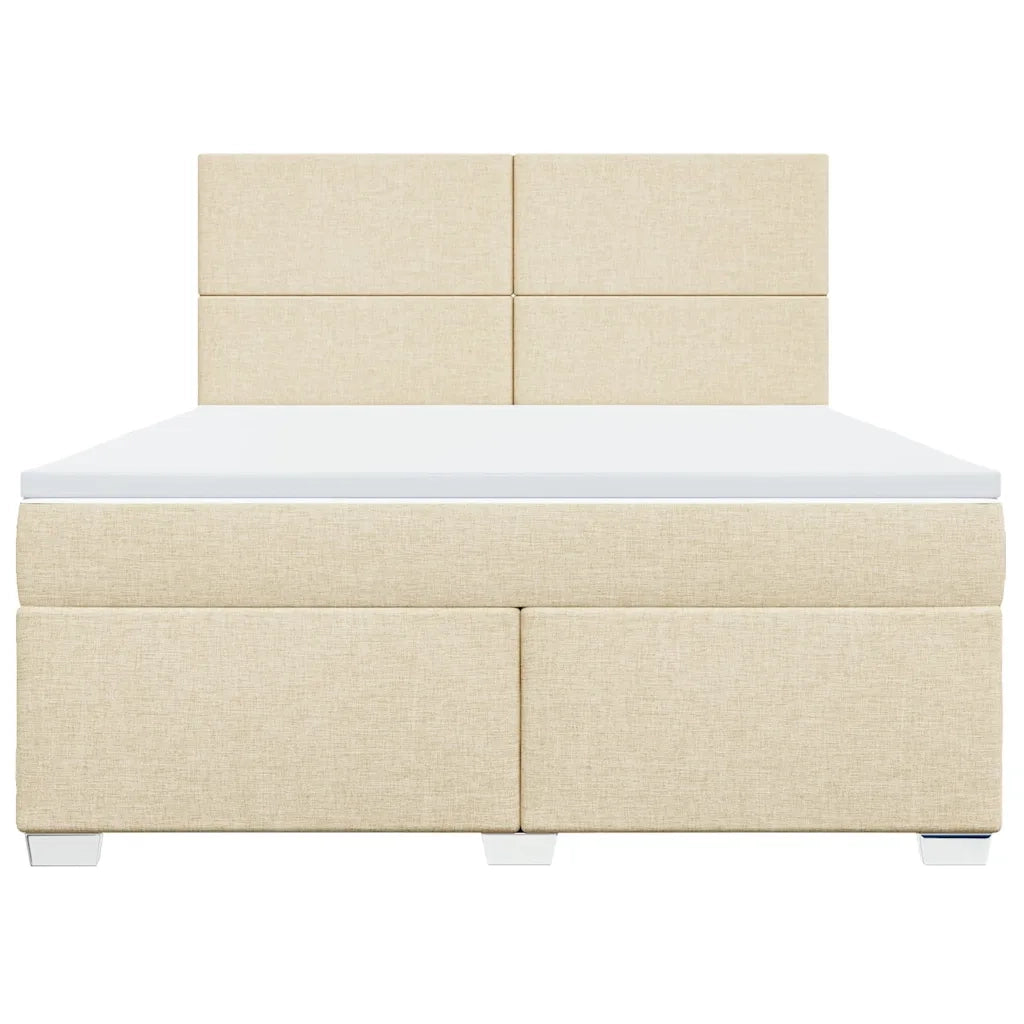 Giroletto a Molle con Materasso Crema 180x200 cm in Tessuto 3292865