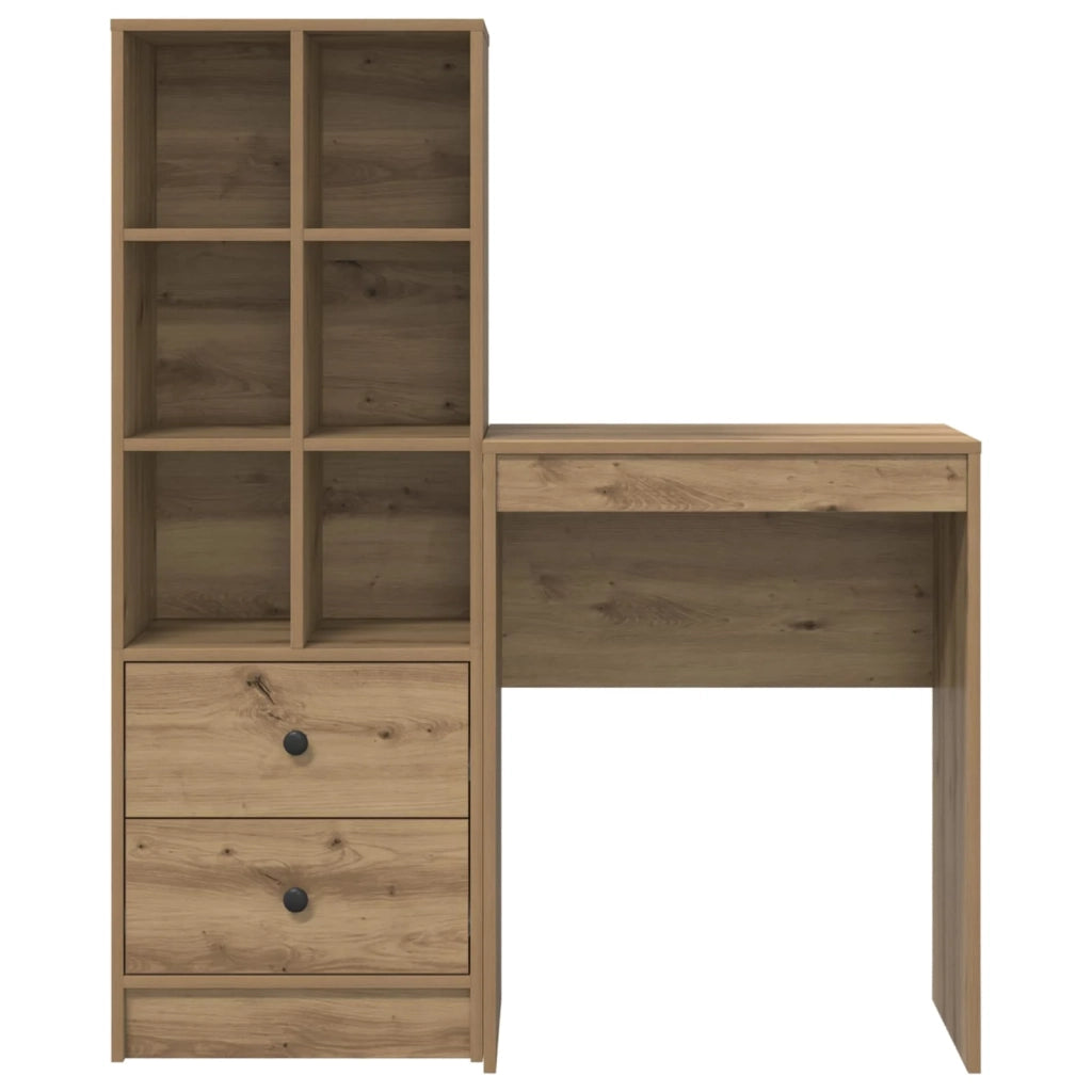 Scrivania con cassetto con lo scaffale 2 pcs Rovere artigianale 3337304