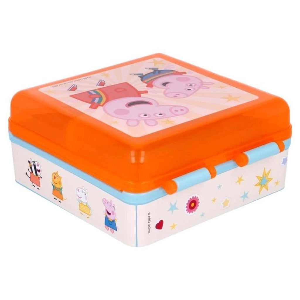 Contenitore per il pranzo per bambini a forma quadrata in plastica senza BPA, resistente Arancione Peppa Pig