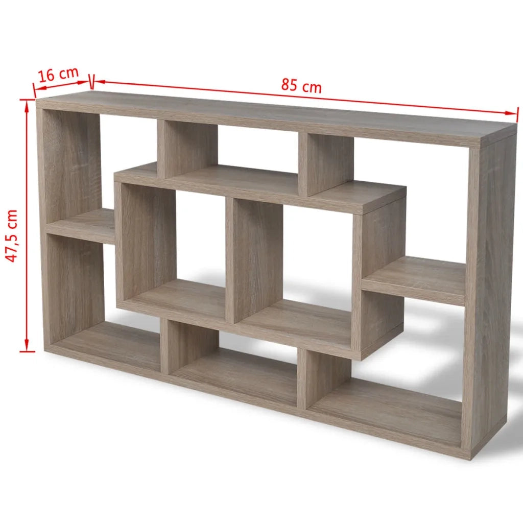 Espositore da Parete Pensile 8 Scomparti Color Rovere CFW4861252