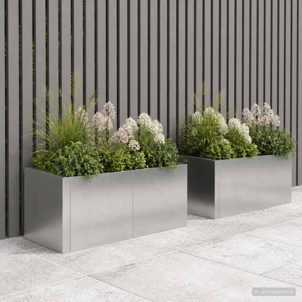 Muro di contenimento 4 pz 100 x 100 x 30 cm Acciaio Inox 3449202