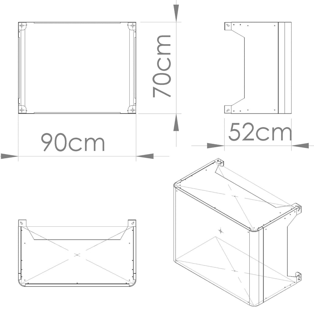 Copri Condizionatore da Esterno Small 90x46/52x70 cm in Acciaio Zincato Bianco