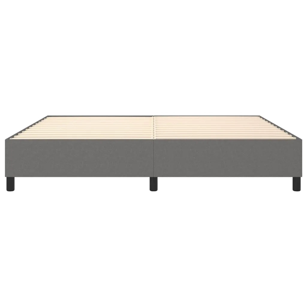 Struttura Letto a Rete a Molle-Giroletto Grigio Scuro 200x200 cm Tessuto 420014