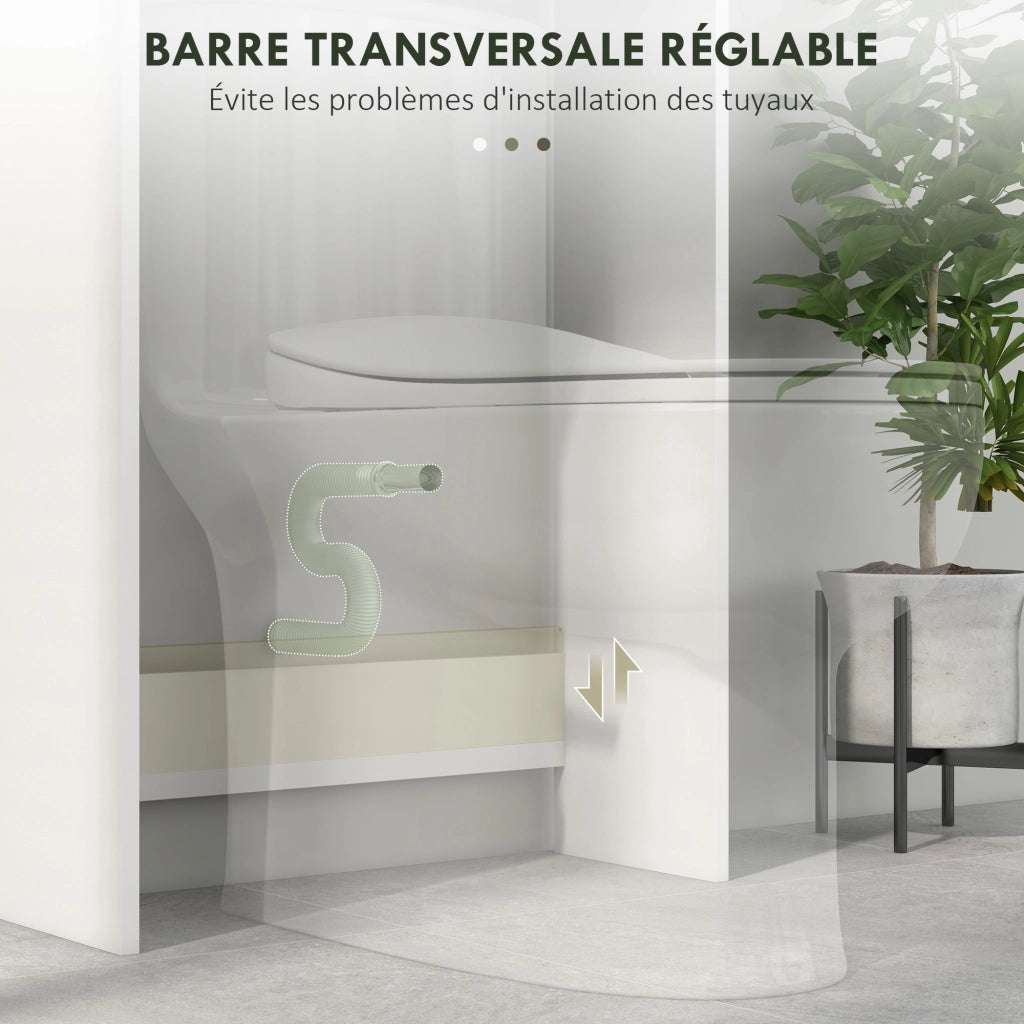 Armadio da Bagno 2 Porte con Ripiani ¨C zephmum ¨C 58.5x23x170 cm Bianco