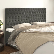 Testiera Grigio Scuro 200x7x118/128 cm Velluto 3116735