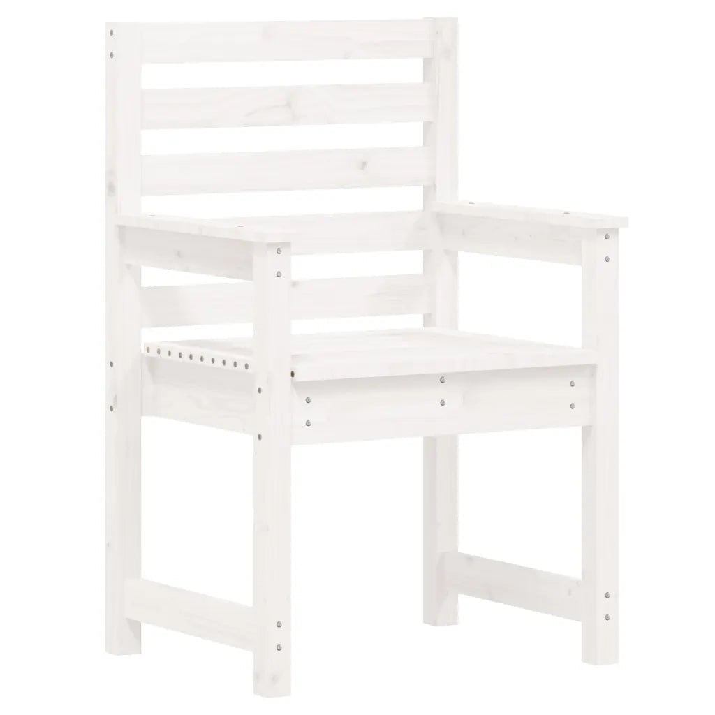 Set da Pranzo per Giardino 7pz Bianco in Legno Massello di Pino 3154708
